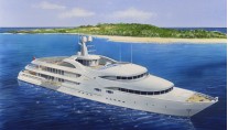 Yacht Nourah of Riyad - Rendering Design by Donald Starkey